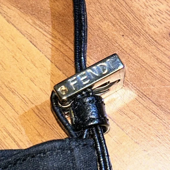 Authentic Fendi Mamma Baguette Shoulder Bag Black Mini Croissant - Picture 3 of 16